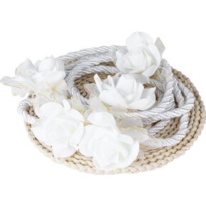 Fenghuangwu White Wedding Lasso Rope Lengthen Traditional Lazo Cord Tradicional Bridal Gift Catholicism Unity Wedding Ceremony Cord -126 inch