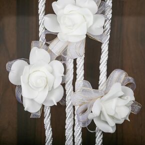 Fenghuangwu White Wedding Lasso Rope Lengthen Traditional Lazo Cord Tradicional Bridal Gift Catholicism Unity Wedding Ceremony Cord -126 inch