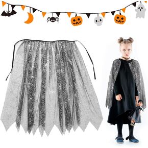 Halloween Cape Spiderweb Cloak for Halloween Cosplay Dress Up Lace Spiderweb Cape Costume for Women Party Supplies 30in