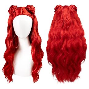 Cindy Lou Who Wig Christmas Wig Blonde Cosplay Wig for Women Blonde Wig for Christmas Halloween Short Blonde Costume Wig for Party (with Bow)
