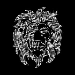 SUPERDANT Crystal Lion Iron on Rhinestone Transfers Applique Decal Bling Patches for Clothing Transfer Stickers Iron on Decals for T-Shirt Bags Pants DIY Transfer 29.7×21cm