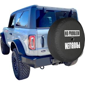 Boomerang® USA - 32" Soft Tire Cover - Problem No Problem - Compatible with Ford Bronco (with Back-up Camera) - (2021-2024) - Big Bend, Black Diamond & Outer Banks