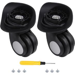 BQLZR Luggage Spinner Wheel Luggage Wheels Replacements for Suitcases Repair Part with 3 Holes, Hole Distance: 31x31x31mm (1.22x1.22x1.06 inch) Black Left Pack of 2 （W024 ）