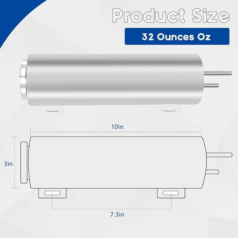 BHB 3 * 16 In Radiator Coolant Overflow Puke Tank Polished Stainless Steel Coolant Catch Can with Twist Cap 50 Oz Universal in Saudi Arabia