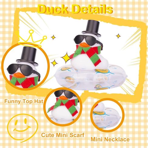 سيارة مطاطية لوحة القيادة بطة فريدة من نوعها زينة سيارة بطة ملحقات زينة السيارة مع قلادة حلقة السباحة والنظارات الشمسية in Kuwait