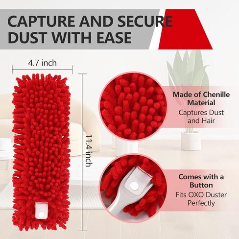 Reusable Microfiber Duster Refills Compatible with for MR.SIGA & OXO Duster- Washable Dusters Refill for MR.SIGA Lint Free Microfiber Duster for Cleaning, 2 Pack (Handle is Not Included) in Saudi Arabia