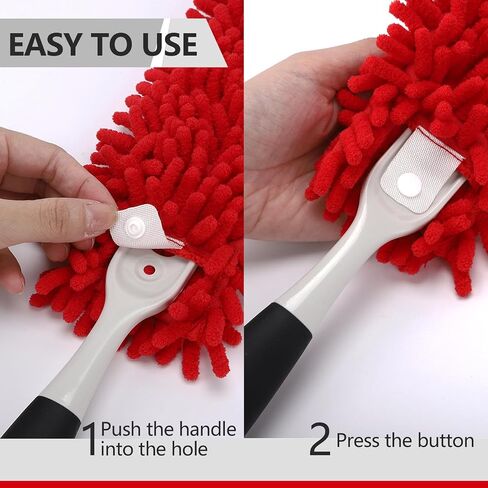 Reusable Microfiber Duster Refills Compatible with for MR.SIGA & OXO Duster- Washable Dusters Refill for MR.SIGA Lint Free Microfiber Duster for Cleaning, 2 Pack (Handle is Not Included) in Saudi Arabia