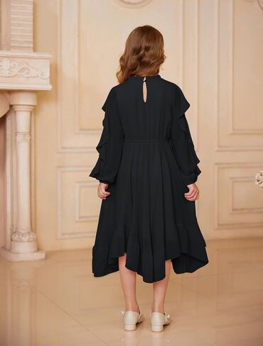 GRACE KARIN Girls Long Sleeve Dress Fall Spring Ruffle Swing Maxi High Low Formal Party Dress Size 5-12Y in Saudi Arabia