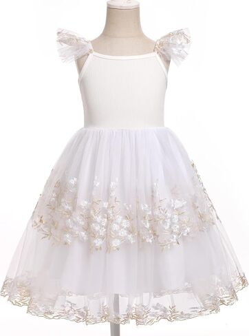 ODASDO Birthday Dress for Girls Spaghetti Straps Wedding Flower Girl Tutu Tulle Princess Pageant Dress Summer Sundress in Saudi Arabia