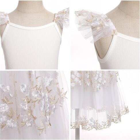 ODASDO Birthday Dress for Girls Spaghetti Straps Wedding Flower Girl Tutu Tulle Princess Pageant Dress Summer Sundress in Saudi Arabia