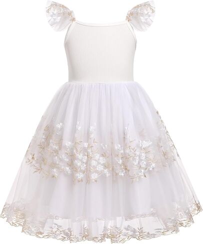 ODASDO Birthday Dress for Girls Spaghetti Straps Wedding Flower Girl Tutu Tulle Princess Pageant Dress Summer Sundress in Saudi Arabia