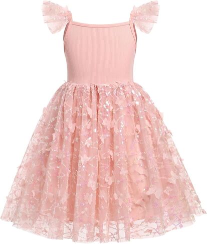 ODASDO Birthday Dress for Girls Spaghetti Straps Wedding Flower Girl Tutu Tulle Princess Pageant Dress Summer Sundress in Saudi Arabia