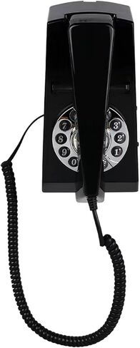 Landline Phones for Home, Corded Wall Phone, Retro House Phone for Seniors, Basic Trimline Corded Phone, No AC Power Required, Wall-Mountable Telephone (Black) in Saudi Arabia