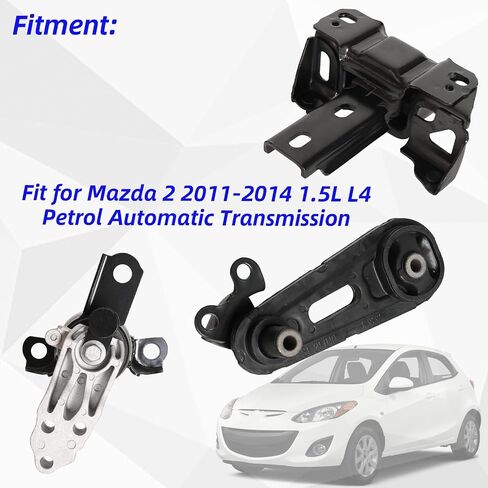 3PCS Engine Motor Mount Compatible with Mazda 2 2011-2014 1.5L L4 Petrol Automatic Transmission OE# A4429 A4428 A4430 D65239060H D65239040 DR6239070C in Saudi Arabia