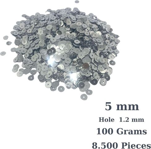 3/4/5/6 mm Flat Sequin Paillettes, 30000 Pcs, Mix Color Assortment Acrylic Sequin – 3.22 Ounce (100 Grams) 3 mm Black in Kuwait
