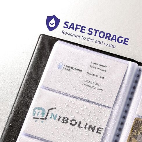 حامل بطاقات العمل - يحمل 480 بطاقة - منظم بطاقات العمل موفر للمساحة - حامل بطاقات كبير - أيضًا لبطاقات الائتمان - حامل بطاقات أسود in Kuwait