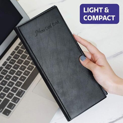 حامل بطاقات العمل - يحمل 480 بطاقة - منظم بطاقات العمل موفر للمساحة - حامل بطاقات كبير - أيضًا لبطاقات الائتمان - حامل بطاقات أسود in Kuwait