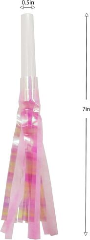 صانعات ضوضاء للحفلات، 24 قطعة من صفارة تنين النفخ، أبواق حفلات ذات أهداب معدنية لامعة (وردي، أرجواني، أزرق، أبيض) in Kuwait