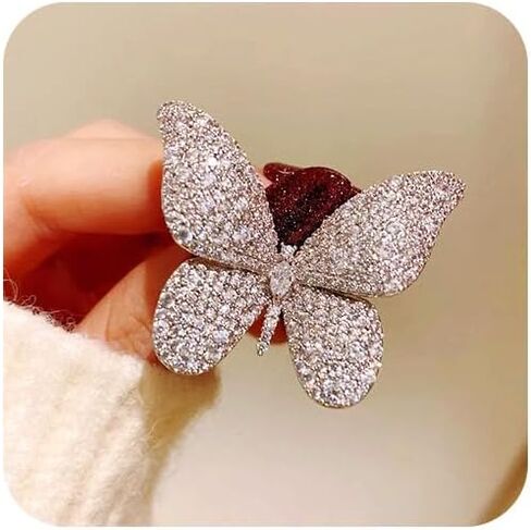 CZ Rhinestone Butterfly Brooch Pin for Women Classic Animal Insect Brooches for Wedding Party Sparkly Crystal Butterfly Suit Jewelry Gifts in Saudi Arabia