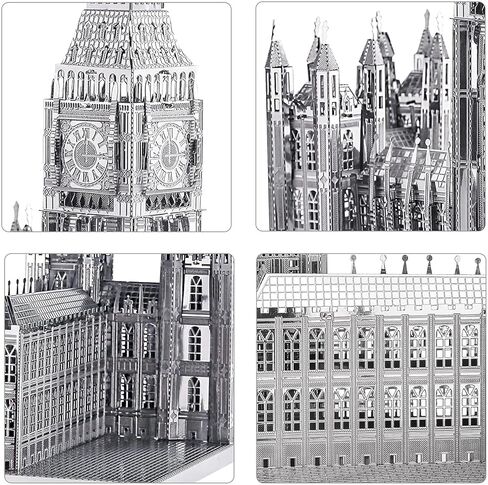Piececool 3D Metal Puzzle for Adults, Notre Dame De Paris Church Metal Model Kit, French Cathedral Architecture Building Kits, Great Birthday Gifts (Silver) in Kuwait