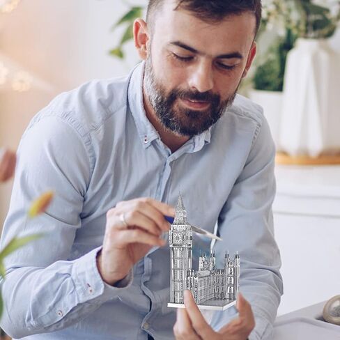 Piececool 3D Metal Puzzle for Adults, Notre Dame De Paris Church Metal Model Kit, French Cathedral Architecture Building Kits, Great Birthday Gifts (Silver) in Kuwait