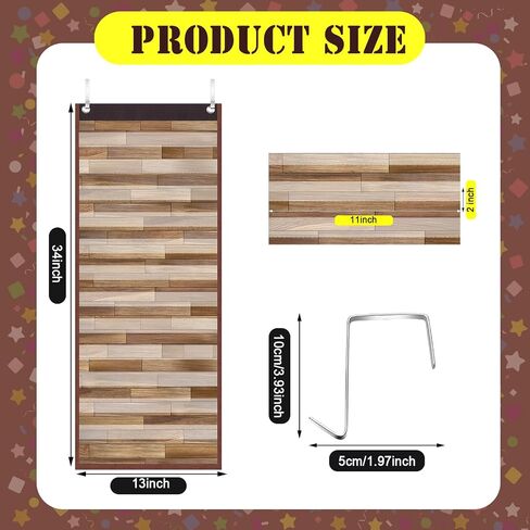 Ctosree 2 Pcs Wood Grain Daily Schedule Pocket Chart 14 Pocket Chart with 4 Hanging Hooks Toddler Schedule Chart Daily Schedule for Kids Preschool Teacher Supplies Pocket Chart for Classroom Office in Saudi Arabia