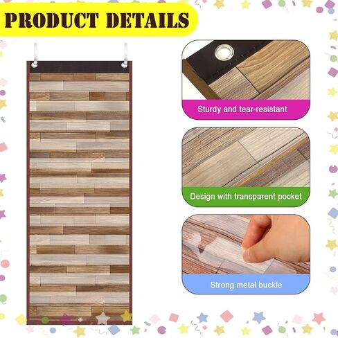 Ctosree 2 Pcs Wood Grain Daily Schedule Pocket Chart 14 Pocket Chart with 4 Hanging Hooks Toddler Schedule Chart Daily Schedule for Kids Preschool Teacher Supplies Pocket Chart for Classroom Office in Saudi Arabia