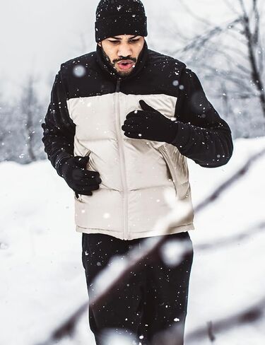 Flygo Mens Puffer Vest Lightweight Winter Outdoor Vests Warm Stand Collar Zip Sleeveless Jacket Outerwear in Kuwait