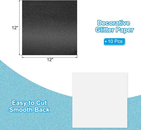 PATIKIL 10Sheets Light Green Glitter Cardstock Paper, 12 x 12 in 250gsm Square Premium Sparkly Paper Craft Cardstock Paper for Scrapbook Card Making DIY Art Projects Wedding Party in Saudi Arabia