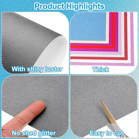 PATIKIL 10Sheets Light Green Glitter Cardstock Paper, 12 x 12 in 250gsm Square Premium Sparkly Paper Craft Cardstock Paper for Scrapbook Card Making DIY Art Projects Wedding Party in Saudi Arabia