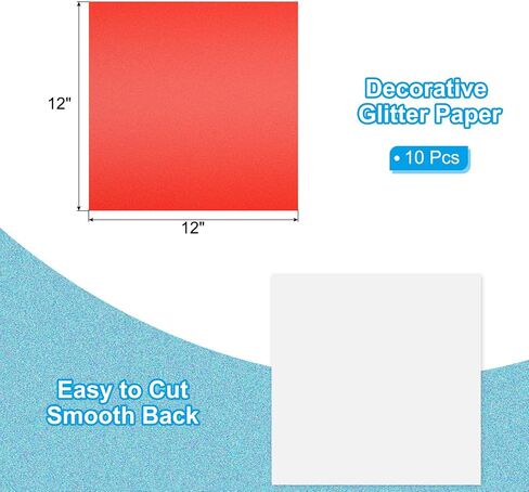 PATIKIL 10Sheets Light Green Glitter Cardstock Paper, 12 x 12 in 250gsm Square Premium Sparkly Paper Craft Cardstock Paper for Scrapbook Card Making DIY Art Projects Wedding Party in Saudi Arabia