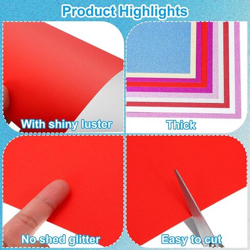 PATIKIL 10Sheets Light Green Glitter Cardstock Paper, 12 x 12 in 250gsm Square Premium Sparkly Paper Craft Cardstock Paper for Scrapbook Card Making DIY Art Projects Wedding Party in Saudi Arabia