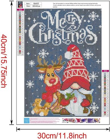 Apcufir Christmas Diamond Painting Kits for Adults,Gnome Diamond Art for Adults Beginner,Diamond Dots Gem Art for Aesthetic Home Decor12x16Inch in Saudi Arabia