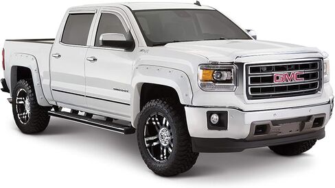 Bushwacker Extend-A-Fender مشاعل أمامية وخلفية ممتدة | طقم مكون من 4 قطع، أسود، لمسة نهائية ناعمة | 40966-02 | يناسب 2015-2019 جي إم سي سييرا 2500 HD، 3500 HD in Kuwait