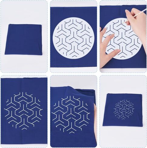 FREEBLOSS Sashiko Embroidery Stencils Sashiko Stencil Geometric Embroidery Patterns Stencils for Drawing Sashiko Template for Hand Quilting and Embroidery14x14cm in Kuwait