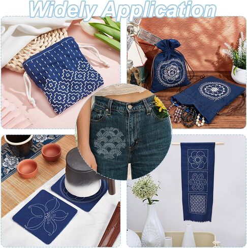 FREEBLOSS Sashiko Embroidery Stencils Sashiko Stencil Geometric Embroidery Patterns Stencils for Drawing Sashiko Template for Hand Quilting and Embroidery14x14cm in Kuwait