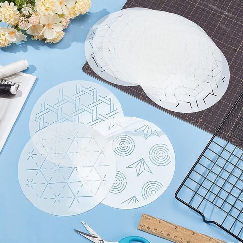 FREEBLOSS Sashiko Embroidery Stencils Sashiko Stencil Geometric Embroidery Patterns Stencils for Drawing Sashiko Template for Hand Quilting and Embroidery14x14cm in Kuwait