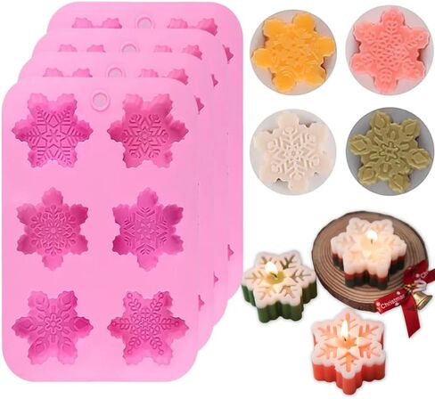 قوالب سيليكون لصابون شموع ندفة الثلج لعيد الميلاد، قالب خبز حلوى الشوكولاتة، رقائق الثلج من راتنجات الإيبوكسي المصنوعة يدويًا (1) in Kuwait