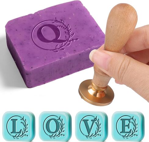 Personalized Soap Stamp for Homemade Soap,Letter M Custom Initial Soap Stamp,Multi Functional Soap Making Kit Supplies,Personalized Gift for Soap Crafter in Saudi Arabia