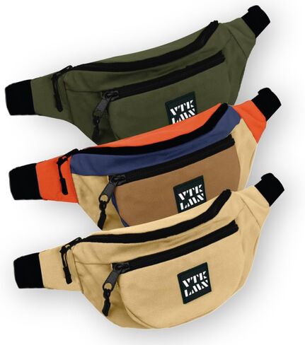 Vatkalimon Belt Beg Set. Green, Brick Color and Beige Crossbody Bags, Fanny Pack with 2 Pockets and small Pocket, Unisex Sling Bag Crossbody Bags For Women Chest Bag Fit All Phones in Saudi Arabia