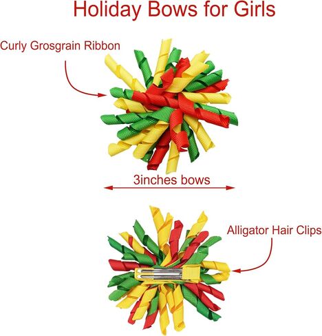 2pcs Red Toddler Korker Bow Hair Clip Pigtail Bow Hair Accessories for Girl in Saudi Arabia