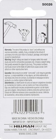 OOK 50674 Professional Picture Hangers, Reusable Art Hooks, Padded, Brass, 50lbs (10 Set) Gold in Kuwait