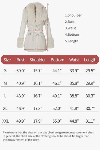 Giolshon Women Faux Leather Jacket Winter Long Sleeve Zip Warm Belt Coat with Fur Collar in Saudi Arabia