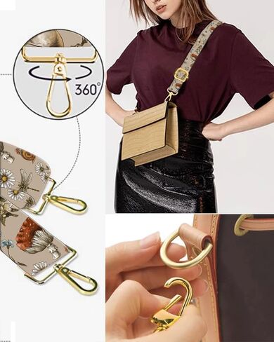 Purse Straps Rose Gold Buckles Wide Shoulder Strap,Fashion Adjustable Replacement Belt in Saudi Arabia