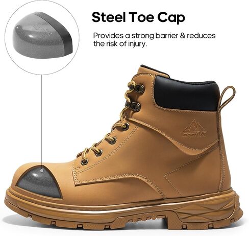 NORTIV 8 Steel Toe Work Boots for Men Waterproof Slip on Safety Construction Boots in Saudi Arabia