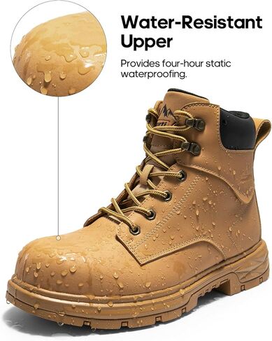 NORTIV 8 Steel Toe Work Boots for Men Waterproof Slip on Safety Construction Boots in Saudi Arabia
