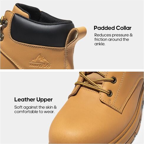 NORTIV 8 Steel Toe Work Boots for Men Waterproof Slip on Safety Construction Boots in Saudi Arabia