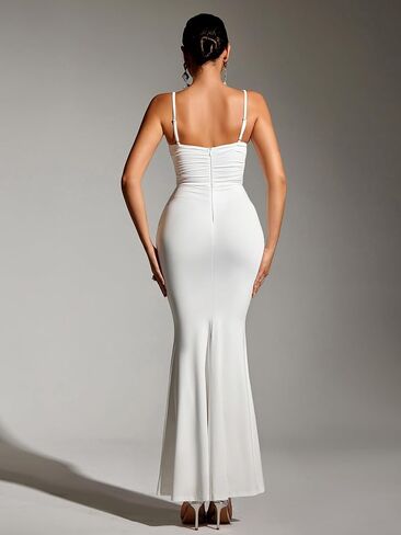 EYNMIN Women's Bodycon Maxi Dress Spaghetti Strap Sleeveless Elegant Long Formal Wedding Guest Dresses in Kuwait