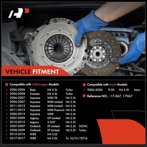 A-Premium Transmission Clutch Kit Compatible with Subaru Outback 2007-2009, Forester 2006-2008, Impreza 2006-2013, Legacy 2007-2012, WRX 2015-2017, Baja 2006 & Saab 9-2X 92X 2006, 2.0L 2.5L in Saudi Arabia