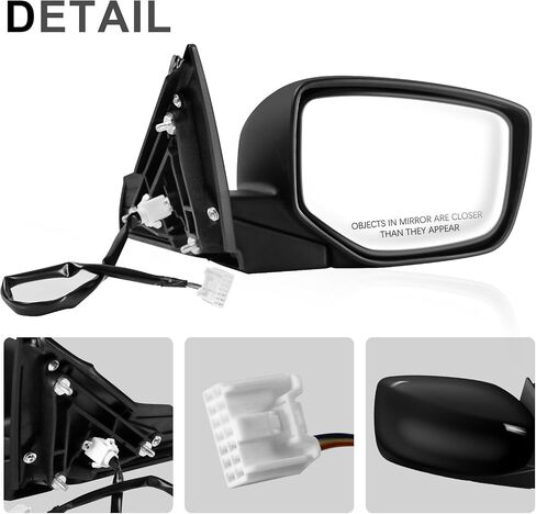 Passenger Side Mirror Compatible with Honda Accord 2013-2017 with Power Glass,Right Side View Mirrors Replacement #76208T2FA11(3Pin) Black in Saudi Arabia